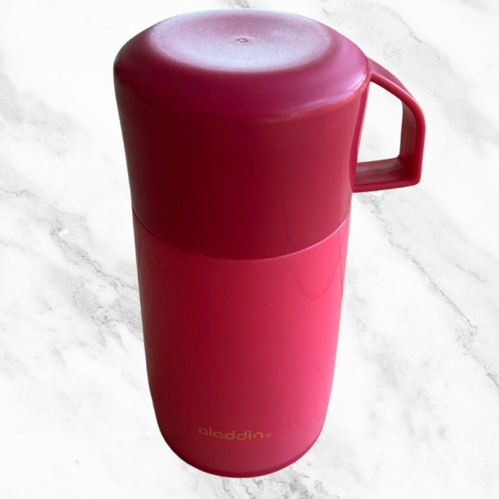 Aladdin 8 oz thermos solid pink with cup